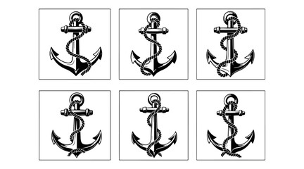 Anchor with rope illustration