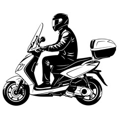 Scooter rider illustration