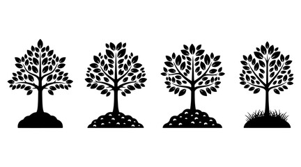 Tree silhouettes set