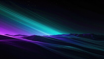 Abstract purple, turquoise, dark hills