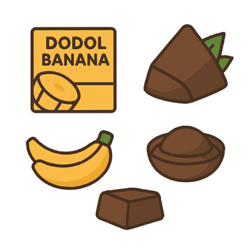 banana dodol with flat design style, eps 10 illustration