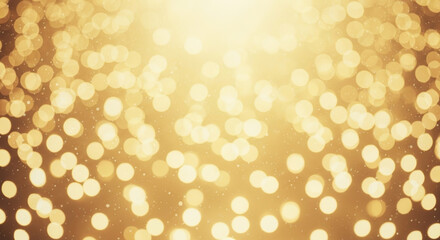 Elegant Christmas Background with Golden Lights and Snowy Bokeh