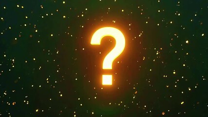 Cinematic UHD video of a glowing question mark floating among abstract light particles, with smooth depth of field and futuristic minimalist lighting, ideal for concepts of curiosity or innovation. - Powered by Adobe
