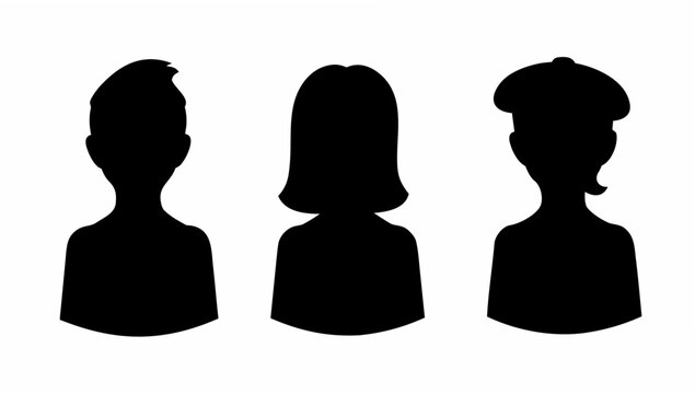 Diverse team silhouettes for profile avatars, perfect for website bios, social media, and professional presentations: Bold, modern, and eye catching resource