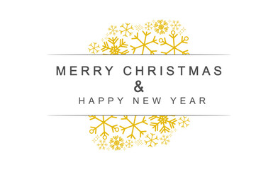 Modern Gold Snowflake Christmas and New Year Greeting Card Template, Gold Snowflakes and Minimal Festive Design for Seasonal Holiday Celebrations