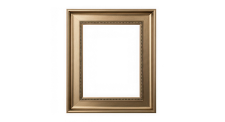 Empty golden picture frame for mockup design