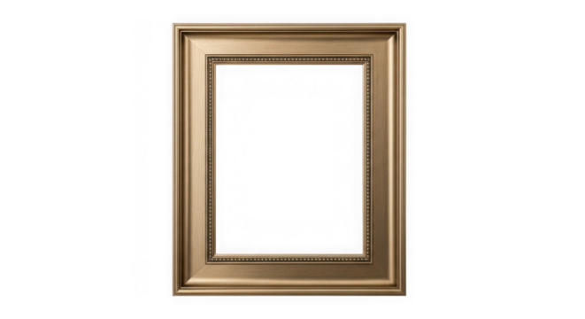 Empty golden picture frame for mockup design