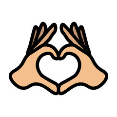 Heart Hands Vector Filled Icon Design