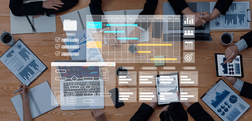 Gantt chart displaying project timelines, task progress, and workflow management in a business dashboard interface Parse
