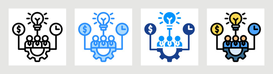 Resource Management Icon Collection Set Multiple Style