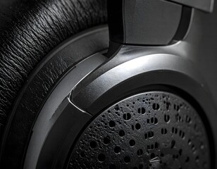 headphones on black background