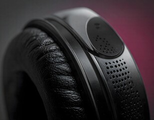 headphones on black background