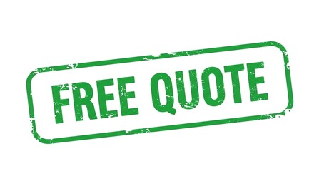 Get your free quote now with a green grunge stamp to save money and get the best price for your project or service today with a great deal