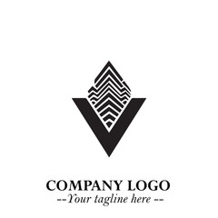 Building Logo Symbol in Black on the White Background with Modern Minimal Architecture Design