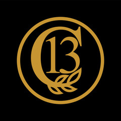 c 13 logo design vector art