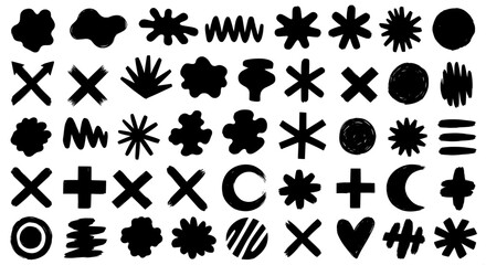 Doodle hand drawn shapes collection
