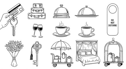 Hotel icon set