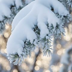 snow covered pine tree