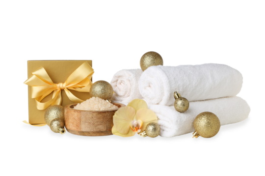 Rejuvenate this New Year with spa relaxation, on white, PNG