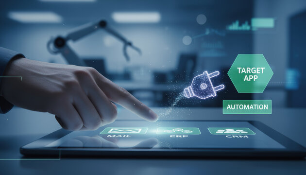 Data foundation quality. ai transformation business empower automation in app interface conveying innovation and efficiency