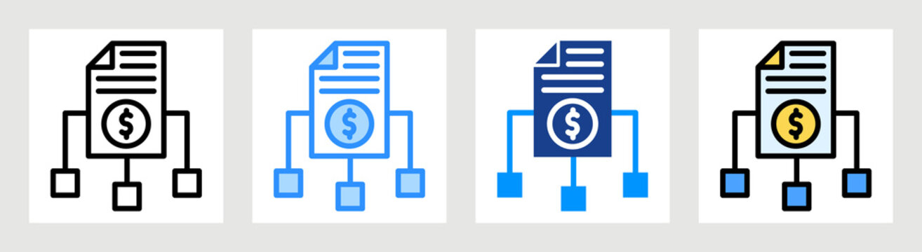 Cost Allocation Icon Collection Set Multiple Style