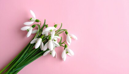 Snowdrops on pink