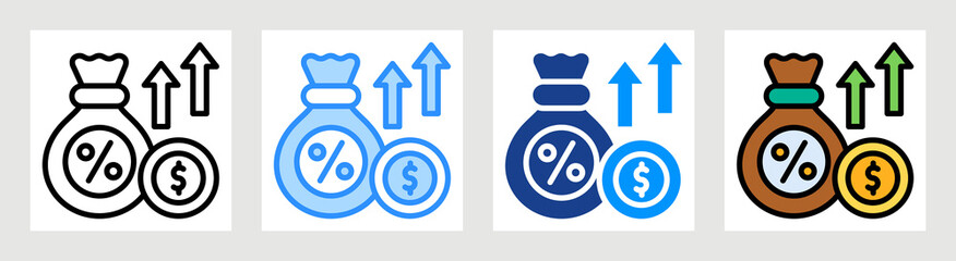 Interest Rate Icon Collection Set Multiple Style