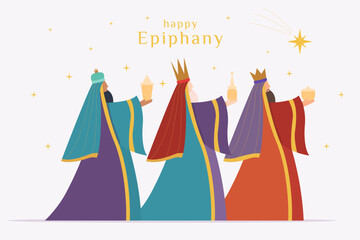 Happy Epiphany background illustration in flat style design