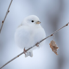 white tailed tit on winter