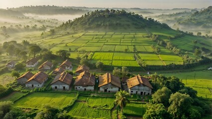 top view of indian village
