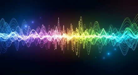 Abstract colorful sound wave audio equalizer technology dynamic waveform for presentation background