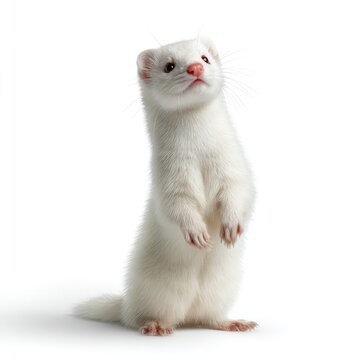 ferret baby lying on white background