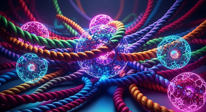 Energy Network Connection Abstract Digital Art - Powered by Adobe