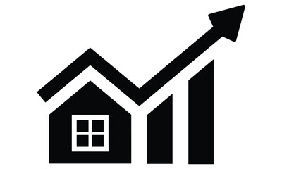 House investment growth icon real estate property value cost of living vector icon isolated on white background
