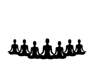 8 png silhouettes of people in sitting postures