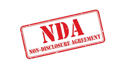 Nda non-disclosure agreement red grunge rubber stamp concept