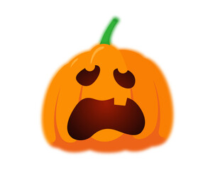 Scary Halloween Pumpkin Face Illustration for Spooky Party and Holiday Design PNG
