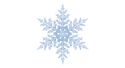 Intricate snowflake isolated on transparent background