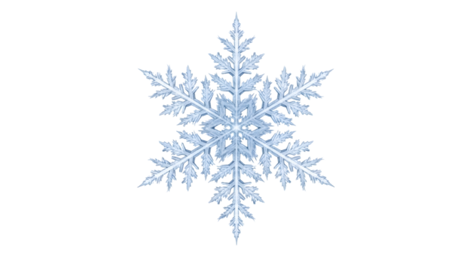 Intricate snowflake isolated on transparent background