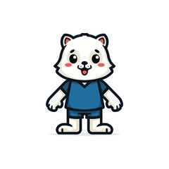 Cute polar bear character wearing scrubs for healthcare, perfect for children's designs or medical concepts