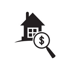 WebHome appraisal icon. Real estate clipart isolated on white background. Vector illustration.