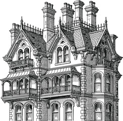 Dark architecture silhouette of a grand cathedral with spires and gothic windows.