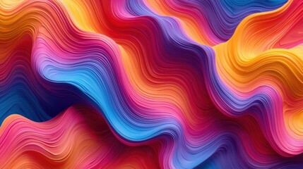 Vibrant abstract swirls of paint in rainbow colors