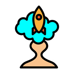 Ambition Rocket Vector Filled Icon Design