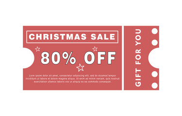 Big sale 80% off coupon card isolated on a transparent background, PNG