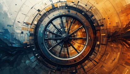 Obraz premium Abstract Wheel Trail Background – Dynamic Motion and Speed Design