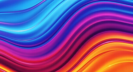 Obraz premium Vibrant Flowing Colors: A mesmerizing display of vivid, fluid colors intertwines and flows gracefully, creating a dynamic and visually stunning composition.