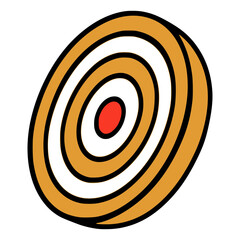 target with red center goal process icon flat color vector illustration template design