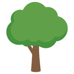 Fluffy tree nature plant city decoration icon flat color vector illustration template design