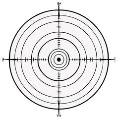 Classic circular target with bullseye and crosshairs for aiming accuracy and precision